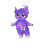 Purple guide with glowing stars on chest
